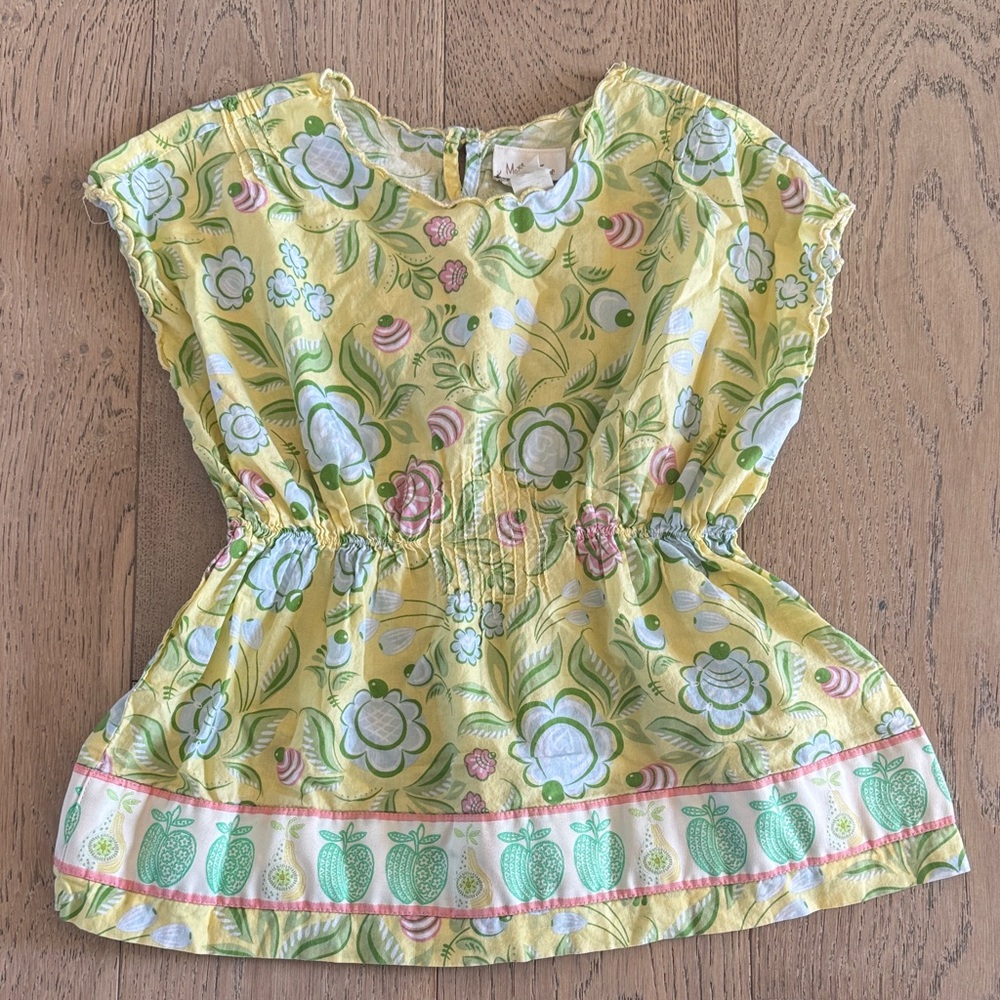 Matilda Jane Yellow and Green Floral Kids Blouse